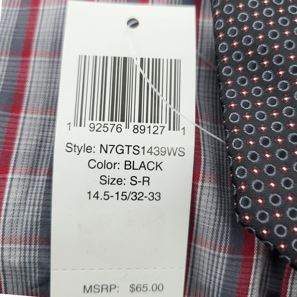 Nick Graham Mens Stretch Modern Fit Plaid Dress Shirt and Tie Set Size Small new - Picture 7 of 10